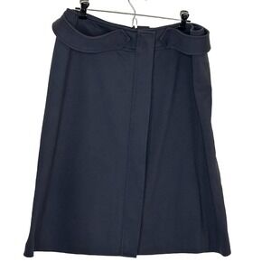 Sandro‎ Sports A-Line Knit Skirt Size 16 Gray Stretch Belted Below Knee Academia